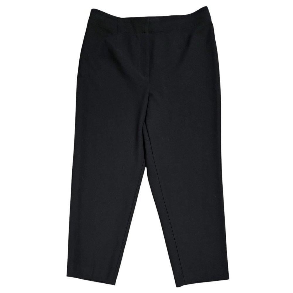 Ann Taylor Lana Curvy Fit Black Slim Leg Cropped Trousers Capsule Preppy